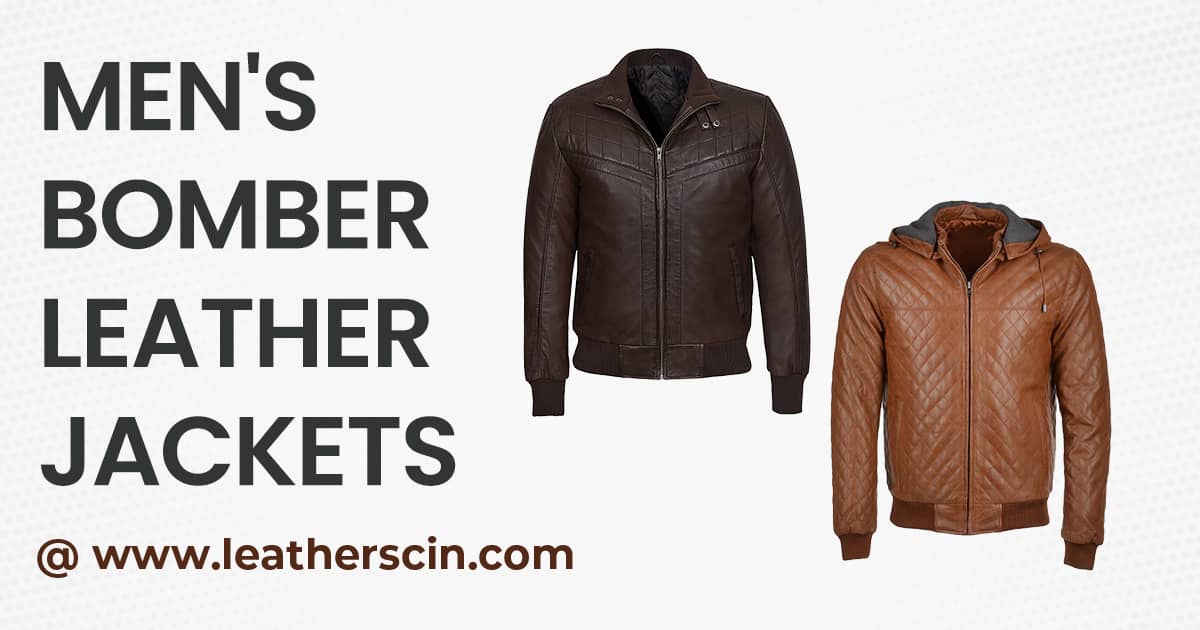 Blingsoul Leather Bomber Jackets for Men  100% Real Leather Jacket for Mens 
